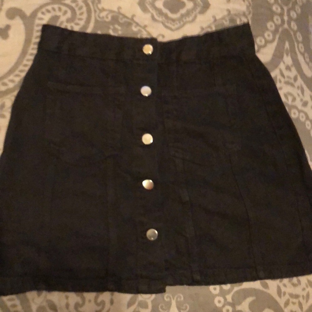Zara black denim skirt